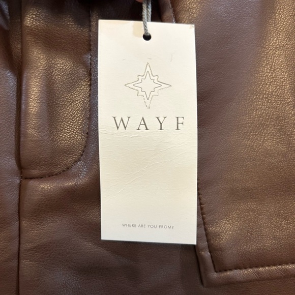 WAYF brown vegan leather Mischa cargo pant NWT - Picture 8 of 9